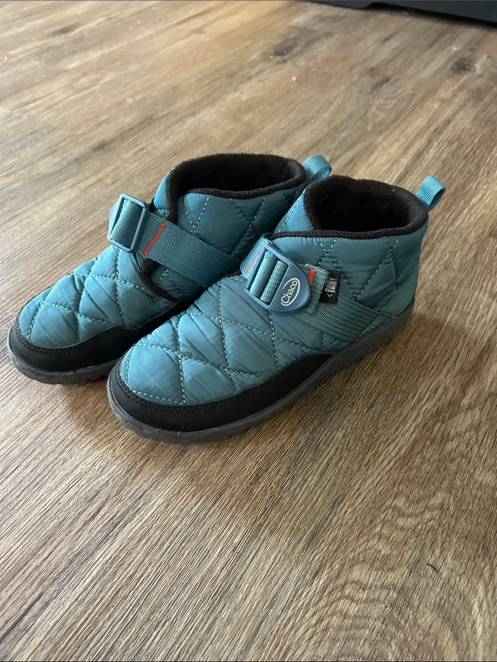 Chaco Kids Teal Quilted Ankle Boots with Strap